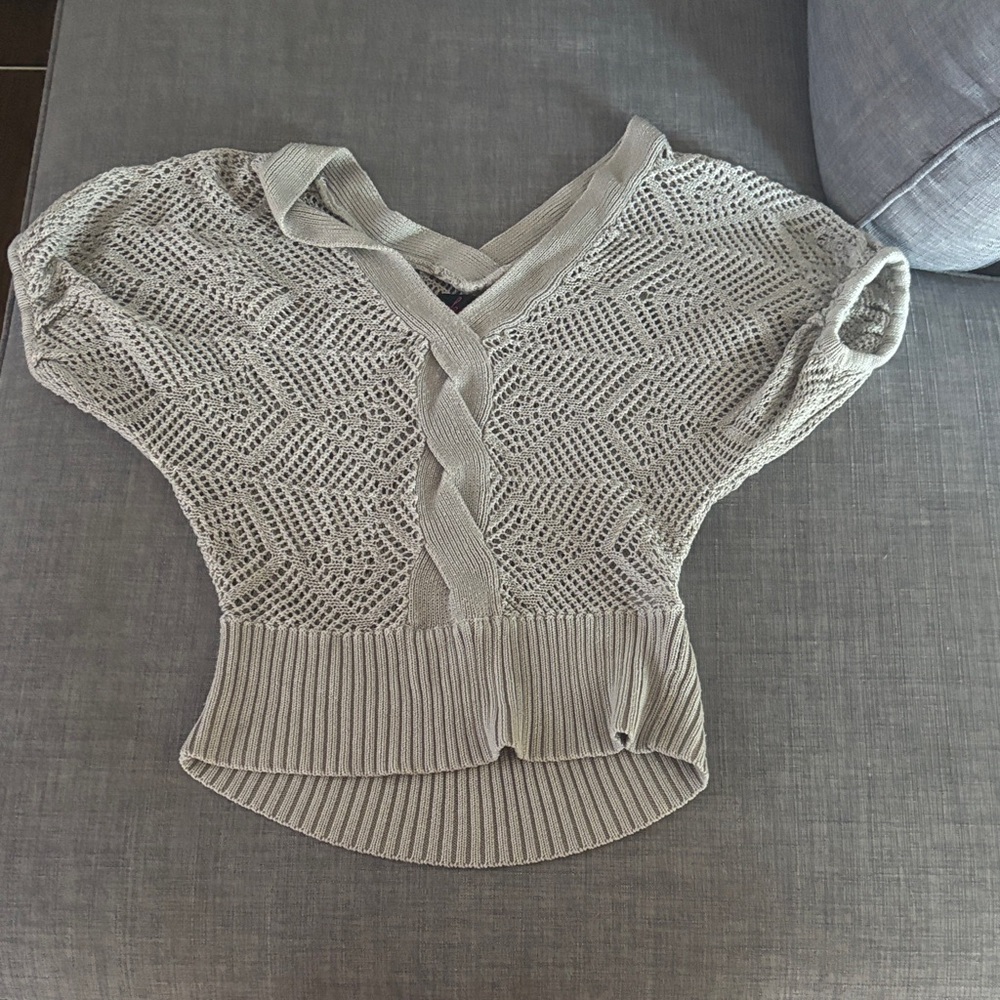 Takeout Light Gray Knit Sweater